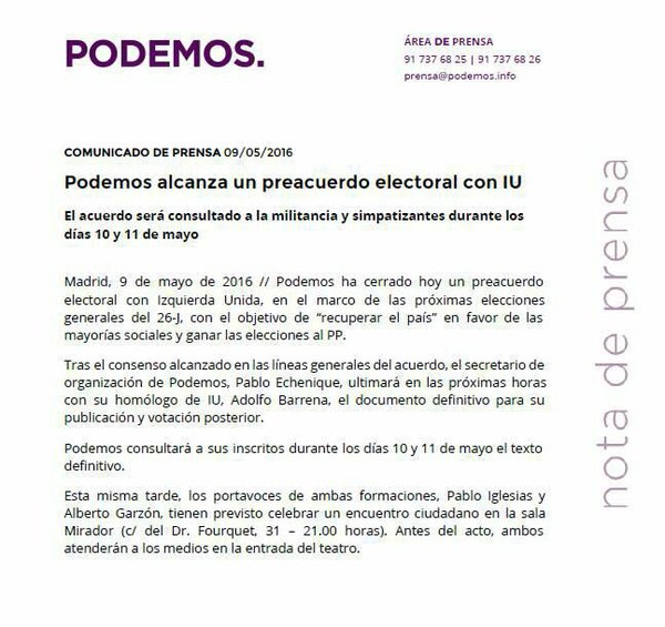 Seguimiento de las votaciones de Podemos/IU sobre la confluencia.