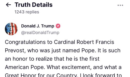 trump felicita a leon xiv un gran honor para nuestro pais