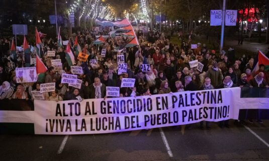 miles de personas marchan en madrid para pedir un alto al fuego real en gaza la paz de trump es un fraude