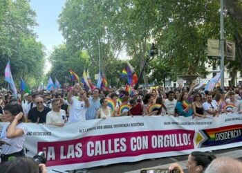 Manifestación del Orgullo 2026 en Madrid con Redondo, López y García en la cabecera