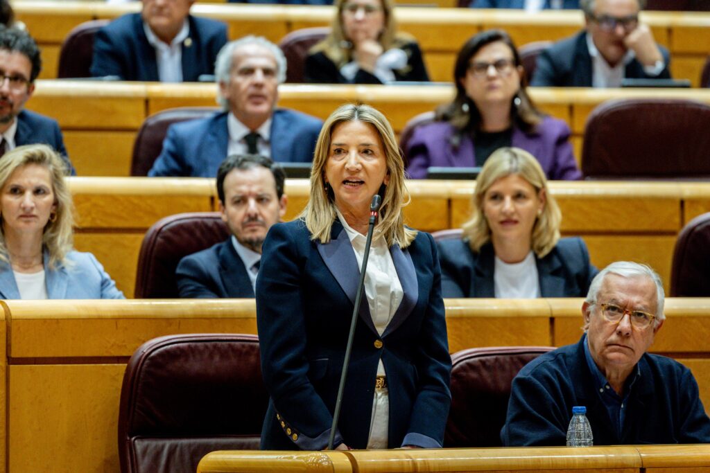 Archivo - La portavoz del PP en el Senado, Alicia García, interviene durante una sesión de control al Gobierno en el Sen