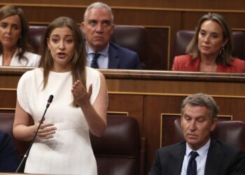 La portavoz del PP en el Congreso, Ester Muñoz, interviene durante una sesión plenaria en el Congreso de los Diputados,