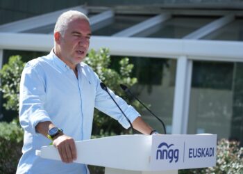 El Vicesecretario De Coordinación Autonómica Y Local Y Análisis Electoral Del Partido Popular, Elías Bendodo, En Bilbao.