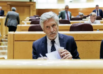 El ministro del Interior, Fernando Grande-Marlaska, durante una sesión de control al Gobierno, en el Senado, a 15 de sep