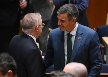 El presidente del Gobierno, Pedro Sánchez (d), durante un encuentro de la ONU, a 21 de septiembre de 2026, en Nueva York