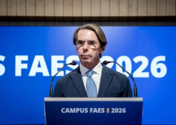 El expresidente del Gobierno y presidente de FAES, José María Aznar, durante la inauguración del Campus FAES 2026, en la