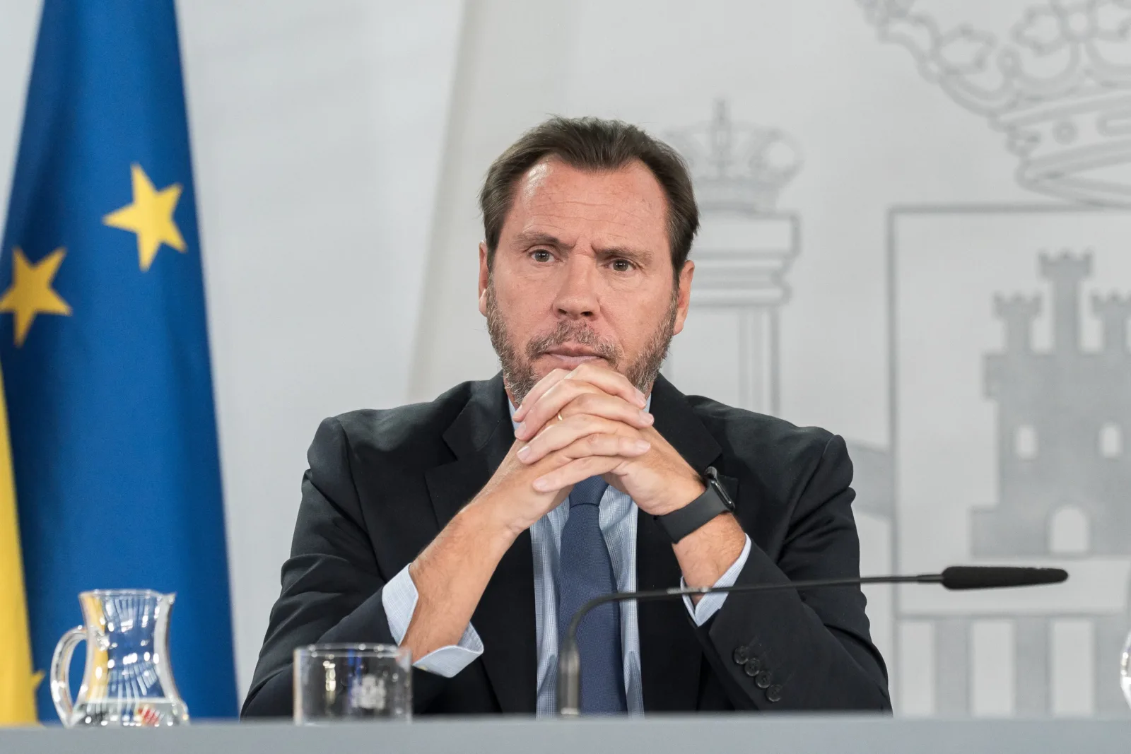 El ministro de Transportes y Movilidad Sostenible, Óscar Puente, durante la rueda de prensa tras el Consejo de Ministros