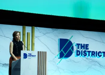 La presidenta de la Comunidad de Madrid, Isabel Díaz Ayuso, durante la inauguración de The District 2026, a 22 de septie
