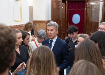 El presidente del PP, Alberto Núñez Feijóo, durante una sesión de control al Gobierno, en el Congreso de los Diputados,