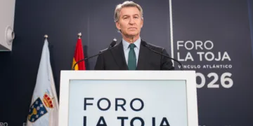 Alberto Núñez Feijóo en el Foro La Toja este sábado.