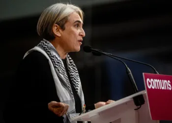Archivo - La exalcaldesa de Barcelona Ada Colau interviene durante la primera jornada de la Assemblea Nacional de Catalu