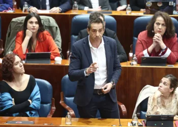 El diputado de Más Madrid en la Asamblea, Emilio Delgado, durante el pleno de la Asamblea de Madrid, a 8 de octubre de 2