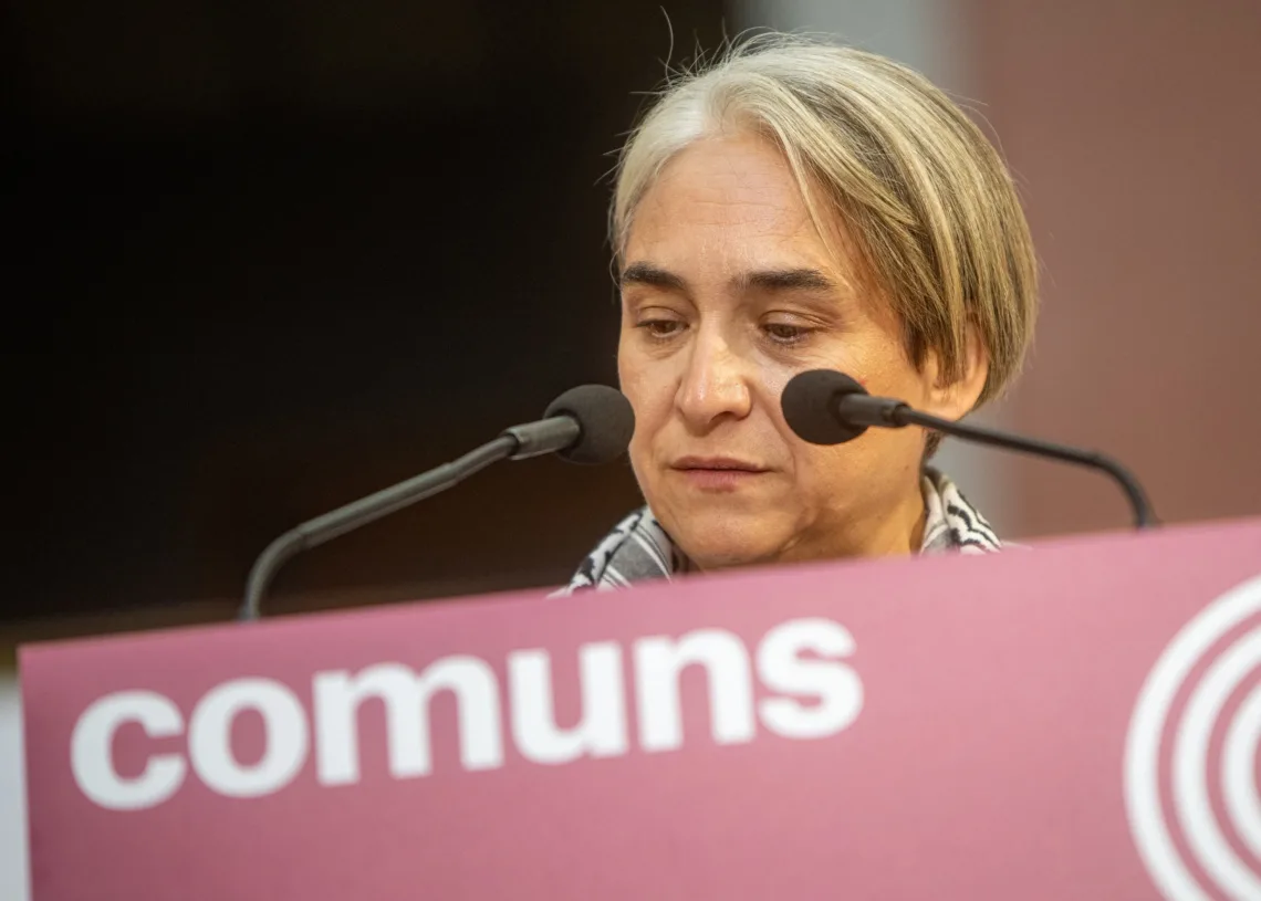 Archivo - La exalcaldesa de Barcelona Ada Colau interviene durante la primera jornada de la Assemblea Nacional de Catalu