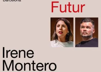 Cartel promocional del acto del próximo día 24 en Barcelona entre el cabeza de lista de ERC al 29N, Gabriel Rufián, y la