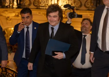 El presidente de la República Argentina, Javier Milei, participa en un desayuno informativo de Fórum Europa, en el Real