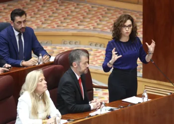 La presidenta de la Comunidad de Madrid, Isabel Díaz Ayuso, durante un pleno en la Asamblea de Madrid, a 22 de octubre d