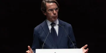 El expresidente del Gobierno y presidente de la Fundación FAES, José María Aznar, durante la entrega el XIII Premio FAES