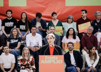 La exalcaldesa de Barcelona Ada Colau, durante el acto de presentación de su candidatura a las elecciones generales del