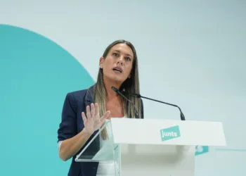 La vicepresidenta de Junts, Miriam Nogueras, durante la presentación de los cabeza de lista de Junts per Catalunya, a 27