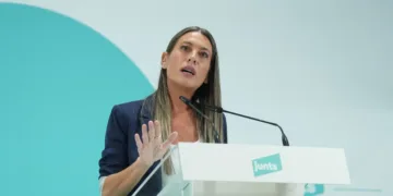 La vicepresidenta de Junts, Miriam Nogueras, durante la presentación de los cabeza de lista de Junts per Catalunya, a 27