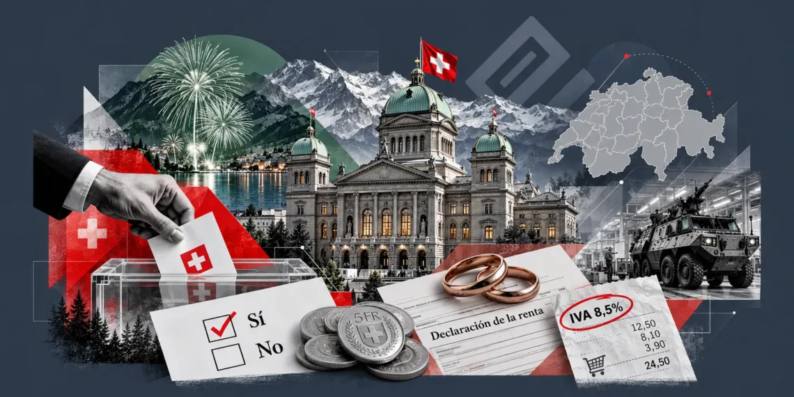 Suiza: referéndums el 29N sobre el IVA de las pensiones, los fuegos artificiales y la exportación de armas